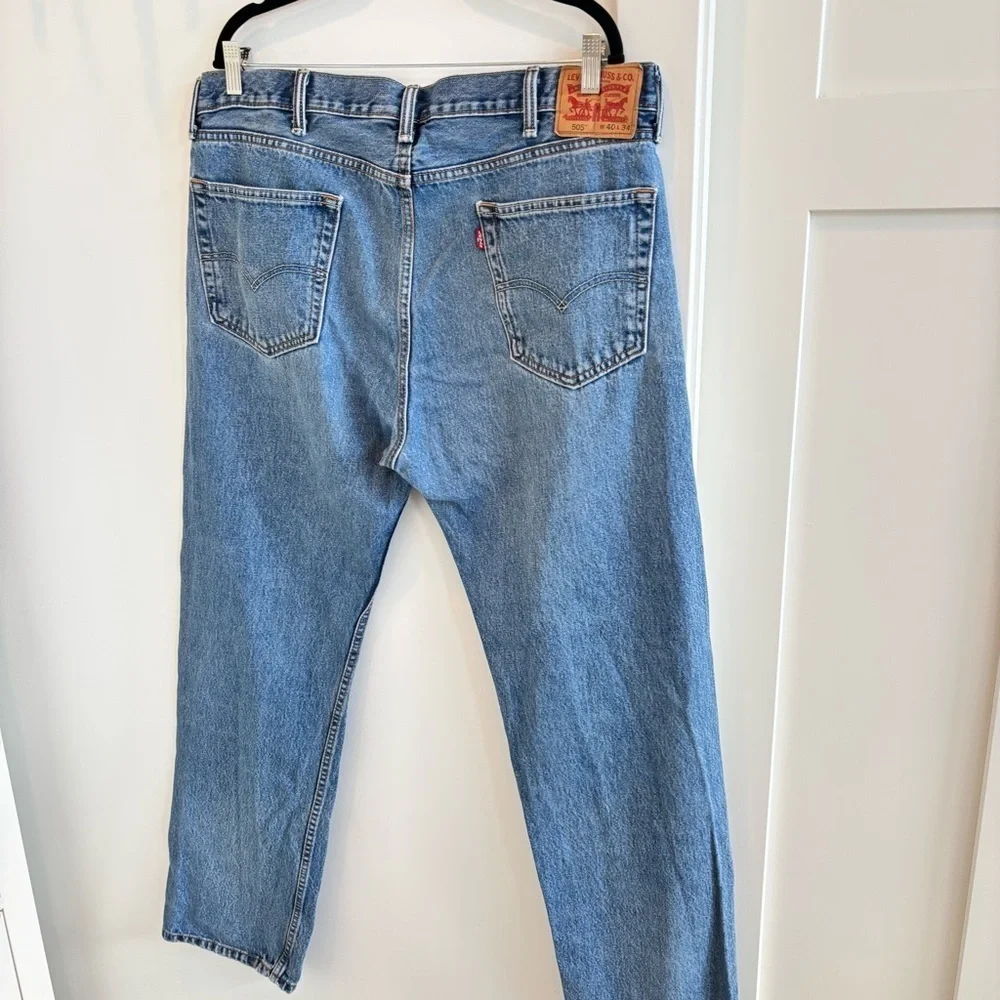 Levi's Men's 505 Denim Medium Wash 5 Pocket Straight Leg Jeans Size 40x34